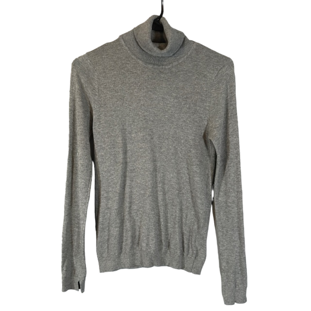 Mango Gray Turtle Neck Long Sleeve Knit Pullover Soft Cozy Sweater Women Sz XS